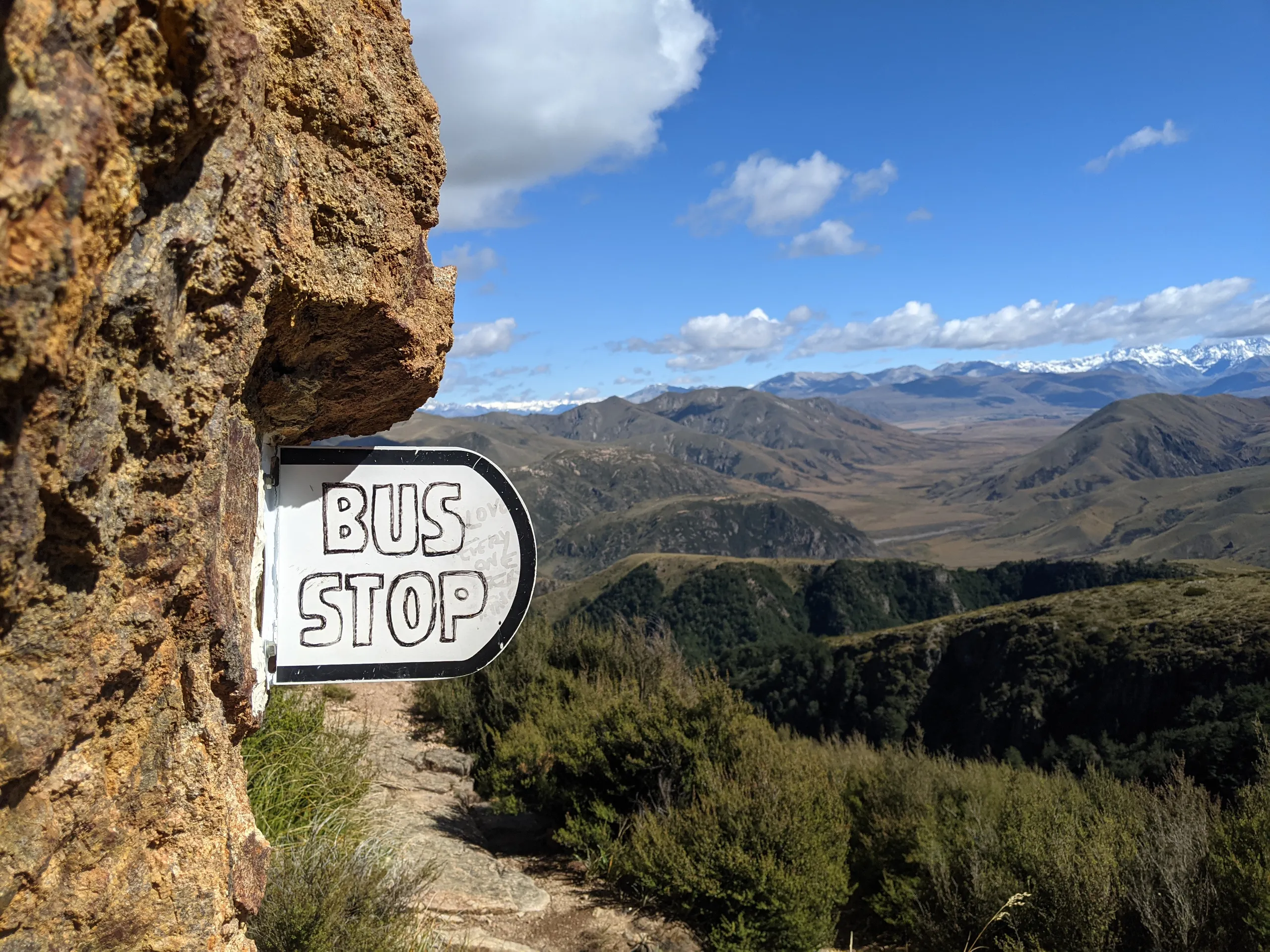 I took a snack break at this bus stop. Alas, no bus arrived.