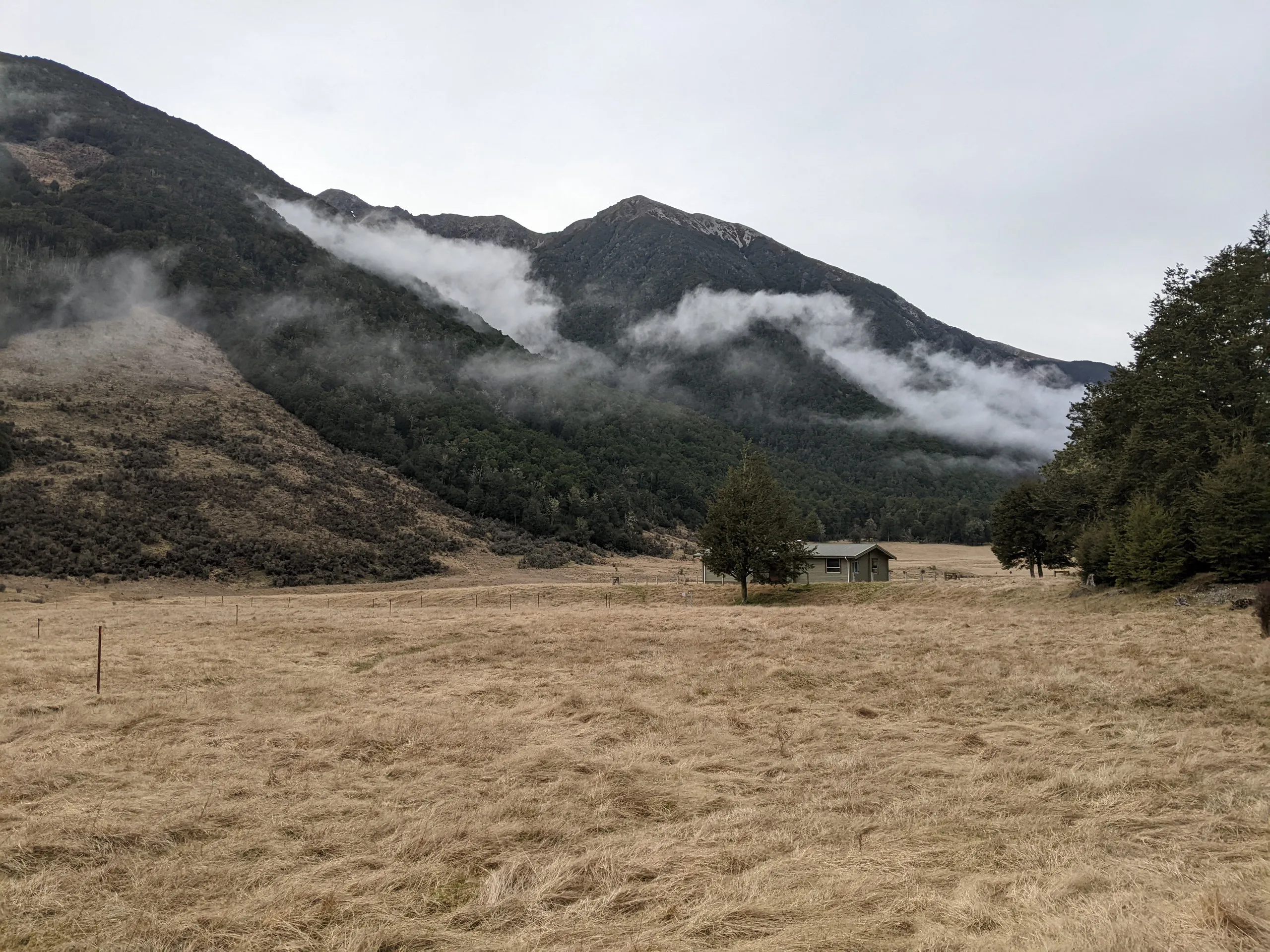 Hope Kiwi Lodge with its lovely open surroundings. I went here for my first ever tramp; this is the first time I have revisited a hut!